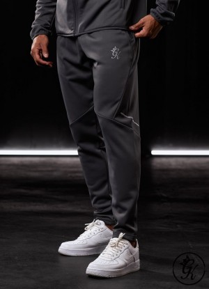 Gym King Reflect Poly Jogger Tracksuit Bottoms Graphite | XQ79-V0TT